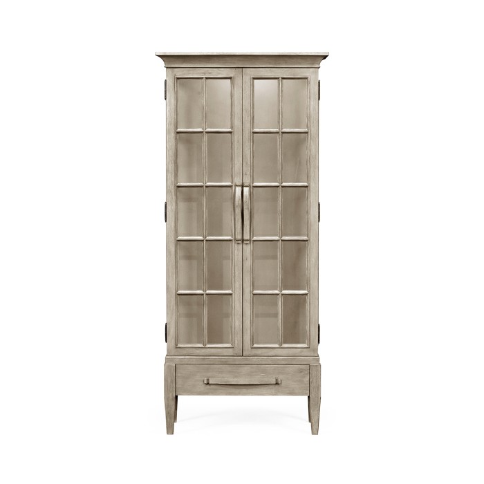 Casual Plank Rustic Grey Tall Glazed Cabinet