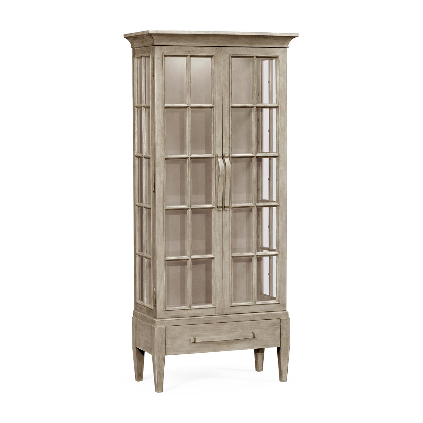 Casual Plank Rustic Grey Tall Glazed Cabinet