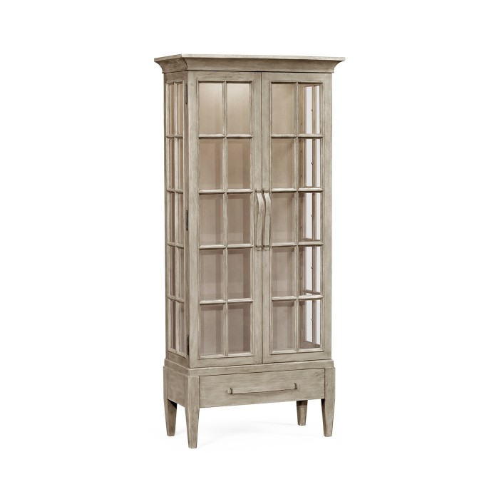 Casual Plank Rustic Grey Tall Glazed Cabinet