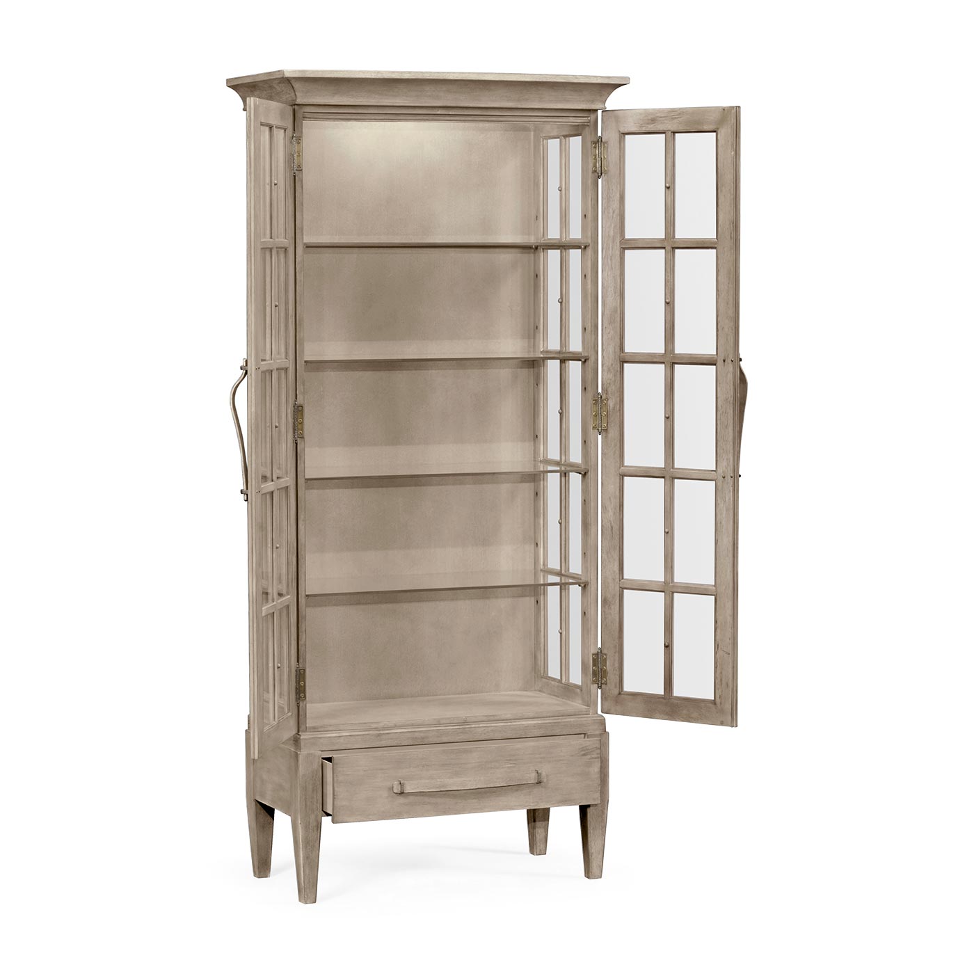 Casual Plank Rustic Grey Tall Glazed Cabinet