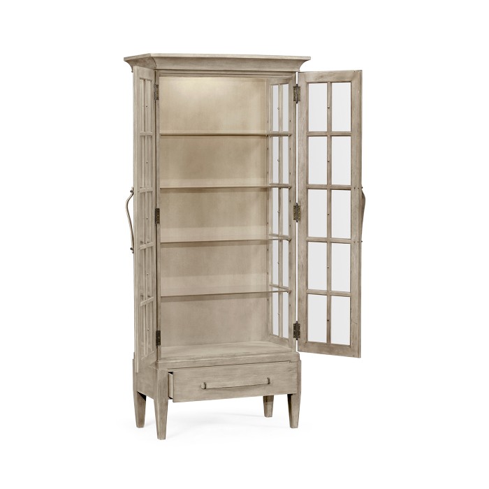 Casual Plank Rustic Grey Tall Glazed Cabinet
