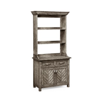 Plank Antique Dark Grey Narrow Dresser with Strap Handles