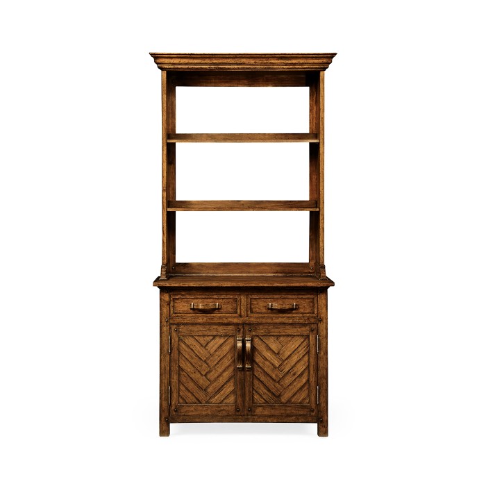 Plank Country Walnut Narrow Dresser with Strap Handles