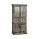 Plank Antique Dark Grey Tall Bookcase with Strap Handles