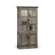 Plank Antique Dark Grey Tall Bookcase with Strap Handles
