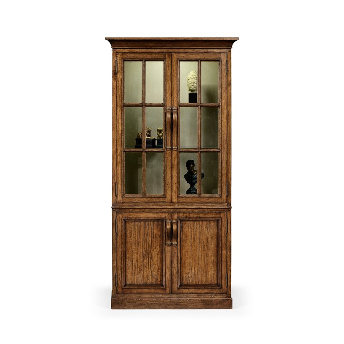 Plank Country Walnut Tall Bookcase with Strap Handles