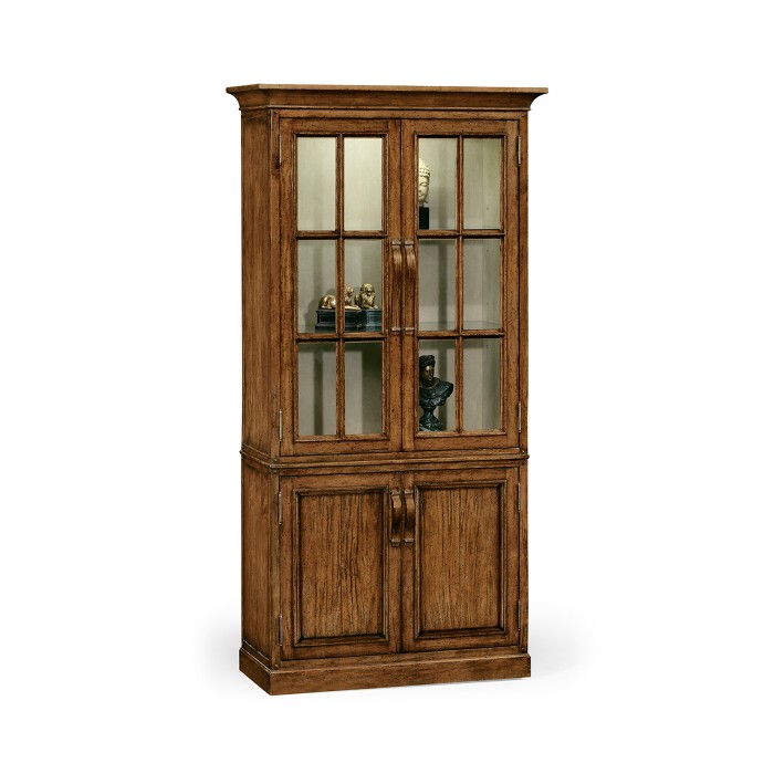 Plank Country Walnut Tall Bookcase with Strap Handles