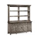 Antique Dark Grey Parquet Welsh Dresser with Strap Handles