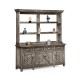 Antique Dark Grey Parquet Welsh Dresser with Strap Handles