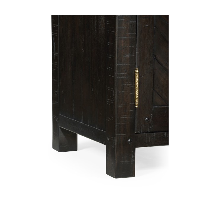 Dark Ale Parquet Welsh Dresser with Strap Handles