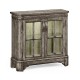 Antique Dark Grey Low Bookcase with Strap Handles