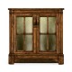 Country Walnut Low Bookcase with Strap Handles