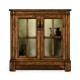 Country Walnut Low Bookcase with Strap Handles