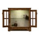Country Walnut Low Bookcase with Strap Handles