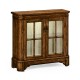 Country Walnut Low Bookcase with Strap Handles