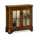 Country Walnut Low Bookcase with Strap Handles