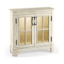Whitewash Driftwood Low Bookcase with Strap Handles