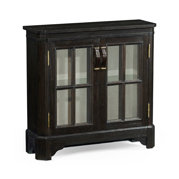 Dark Ale Low Bookcase with Strap Handles
