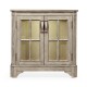 Rustic Grey Low Bookcase with Strap Handles