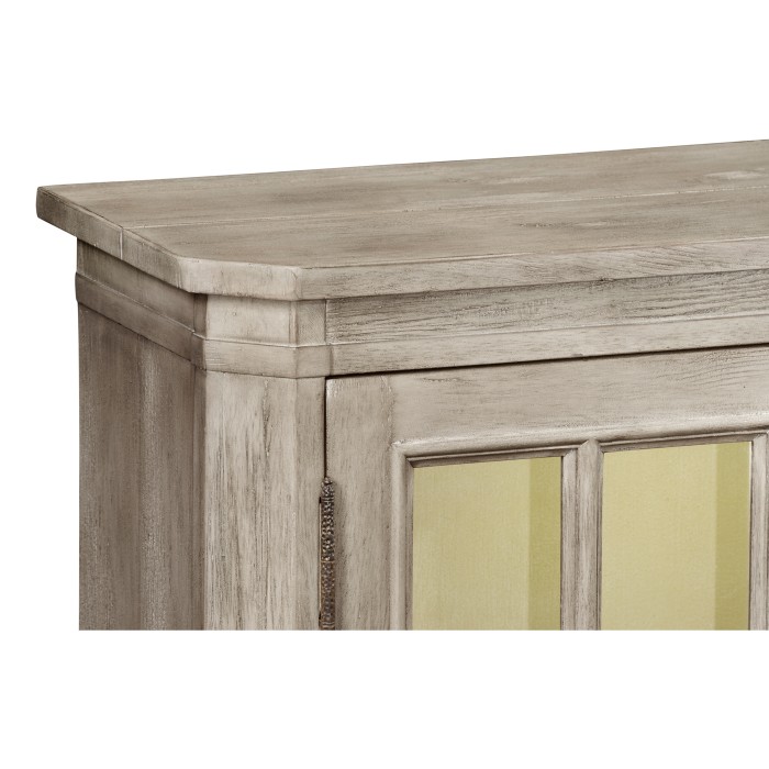 Rustic Grey Low Bookcase with Strap Handles