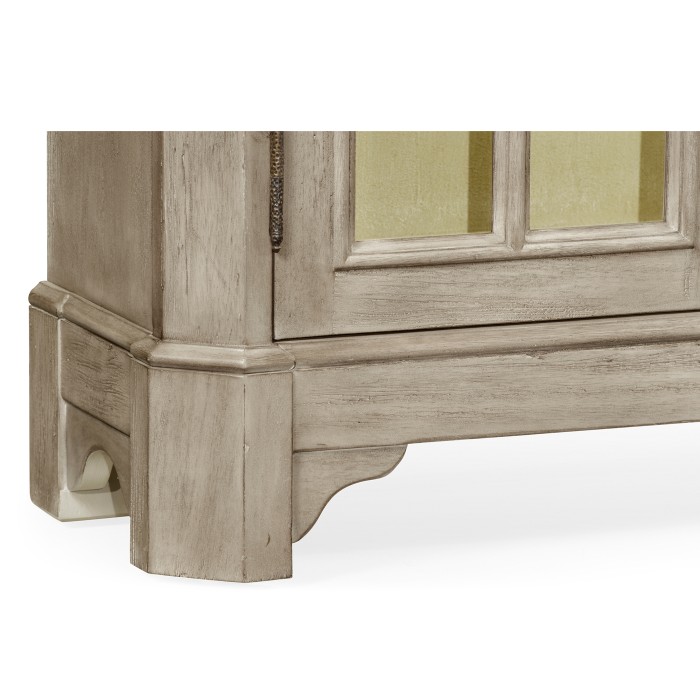 Rustic Grey Low Bookcase with Strap Handles
