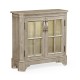 Rustic Grey Low Bookcase with Strap Handles