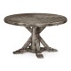 Antique Dark Grey Parquet Round-to-Oval Dining Table 53