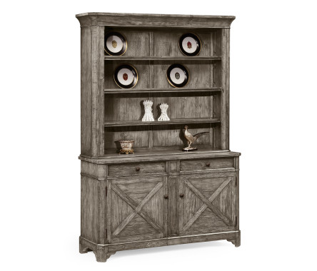 Antique Dark Grey China Cabinet
