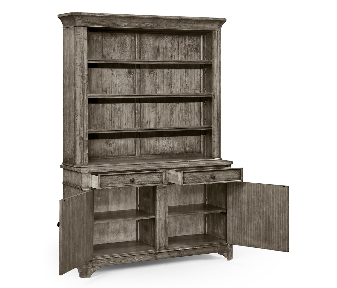 Antique Dark Grey China Cabinet
