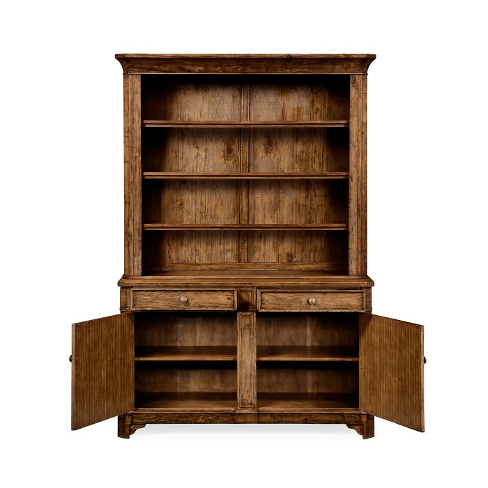 Country Walnut Style China Cabinet