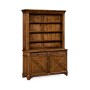 Country Walnut Style China Cabinet