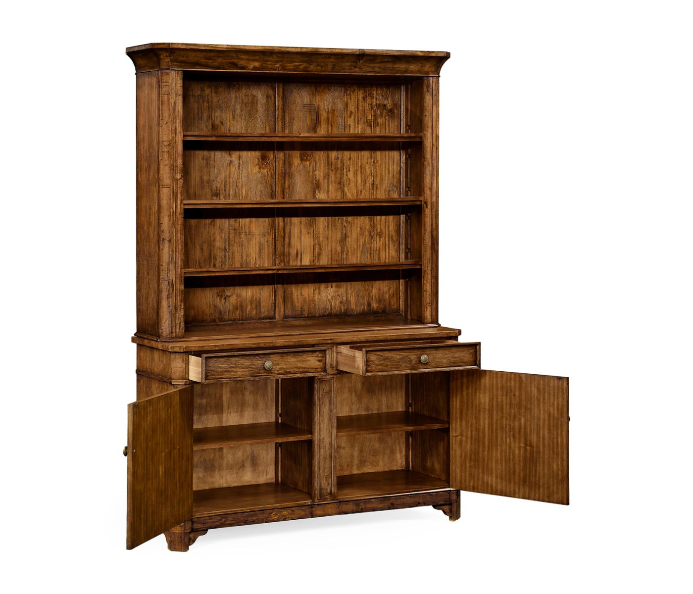 Country Walnut Style China Cabinet