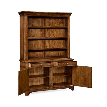 Country Walnut Style China Cabinet