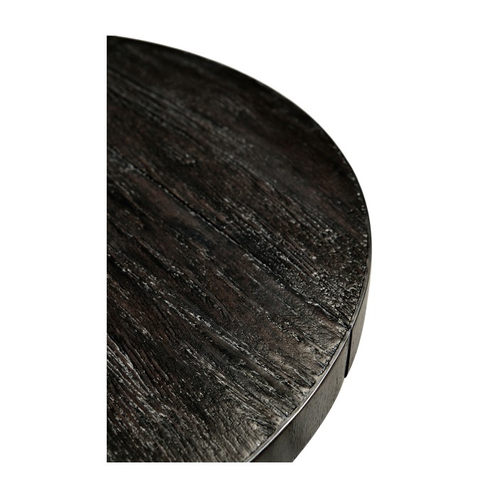 Round Dark Ale & Iron Side Table