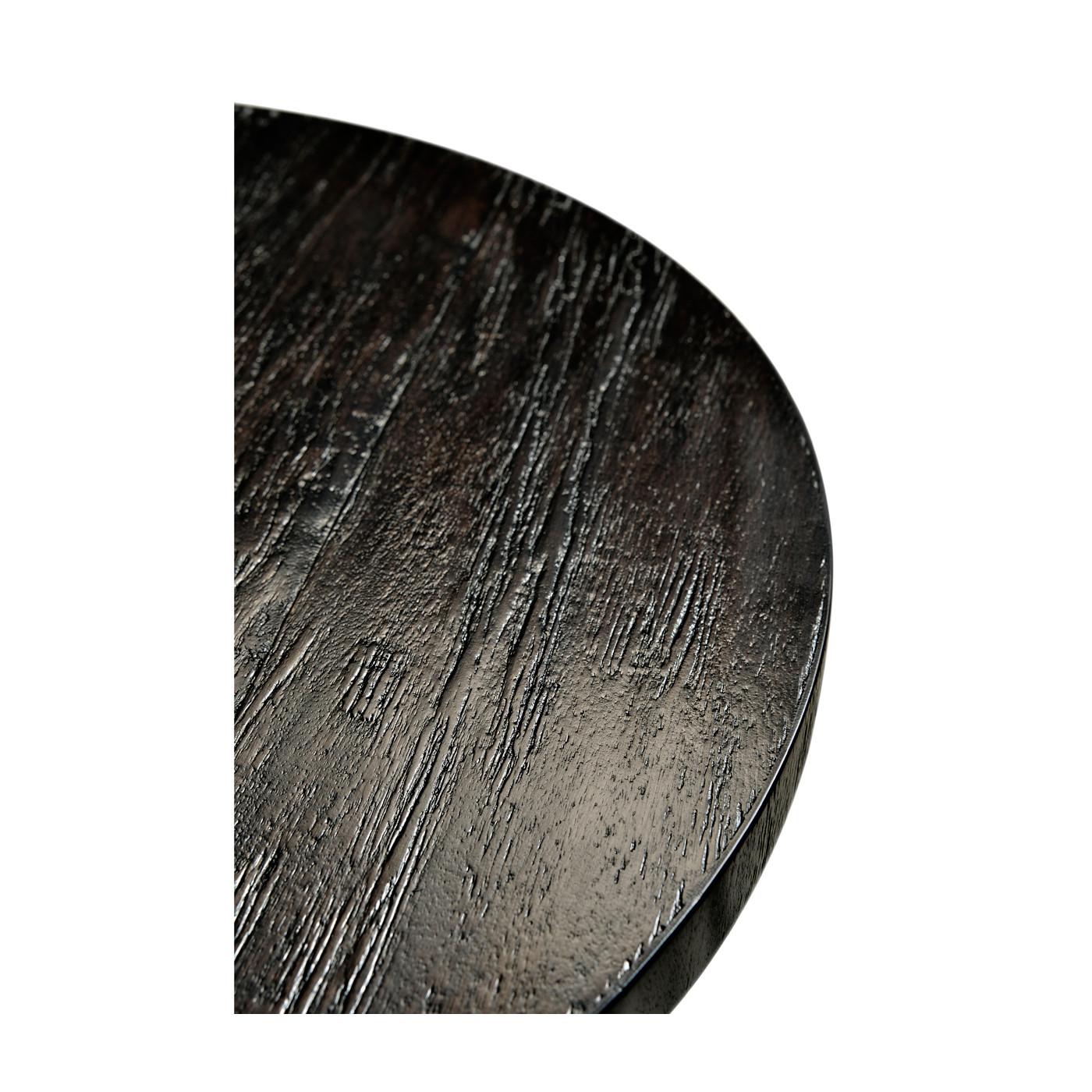 Round Dark Ale & Iron Side Table