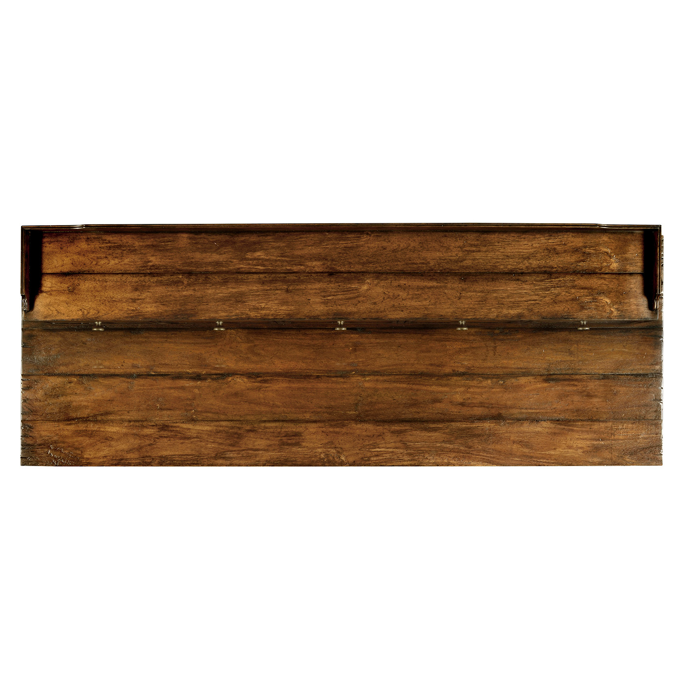 Country Walnut Plank Buffet with Strap Handles