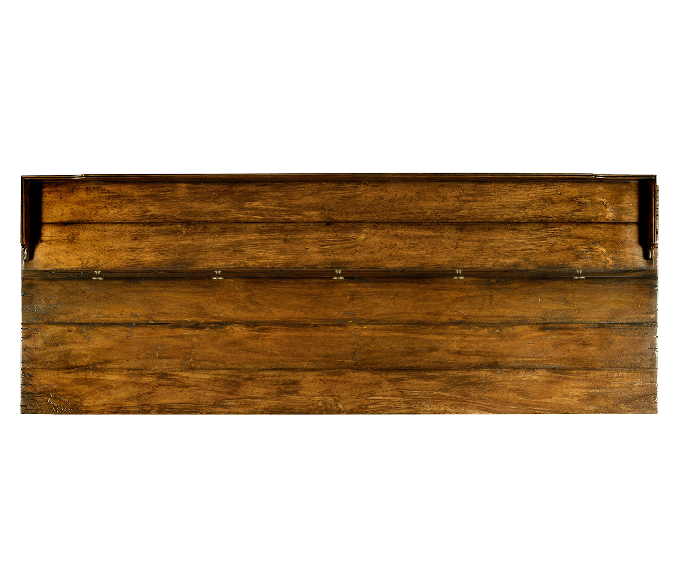 Country Walnut Plank Buffet with Strap Handles
