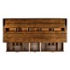 Country Walnut Plank Buffet with Strap Handles
