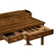 Country Walnut Plank Buffet with Strap Handles