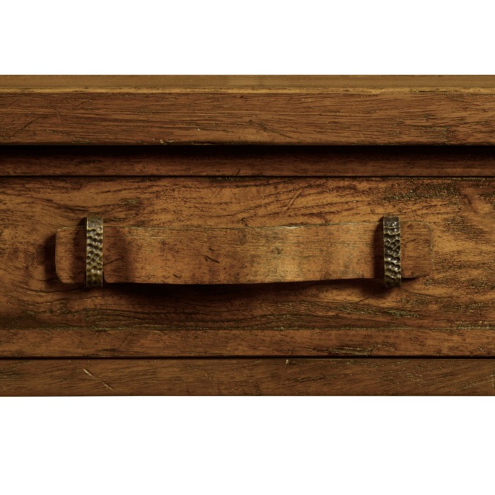 Country Walnut Plank Buffet with Strap Handles