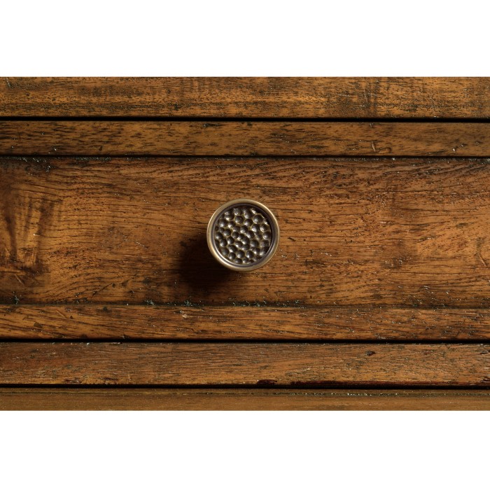Country Walnut Plank Buffet with Strap Handles