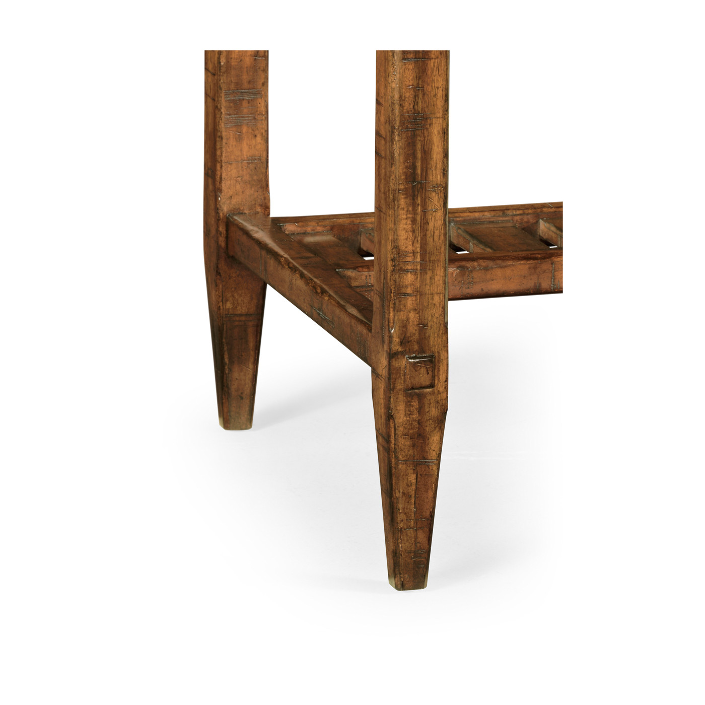 Country Walnut Plank Buffet with Strap Handles