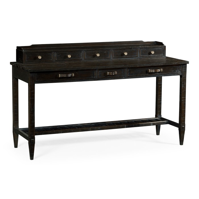 Dark Ale Plank Buffet with Strap Handles