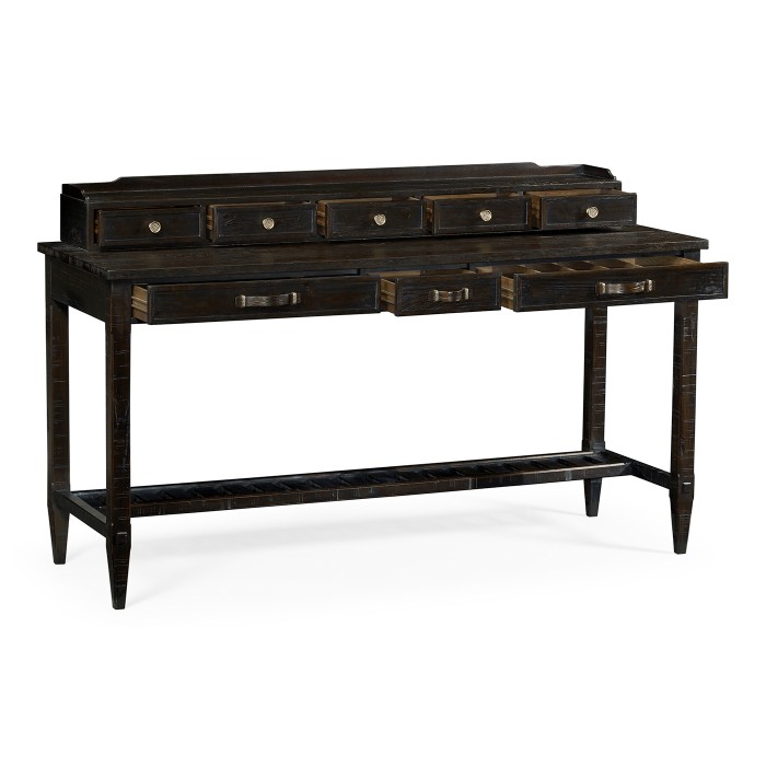 Dark Ale Plank Buffet with Strap Handles