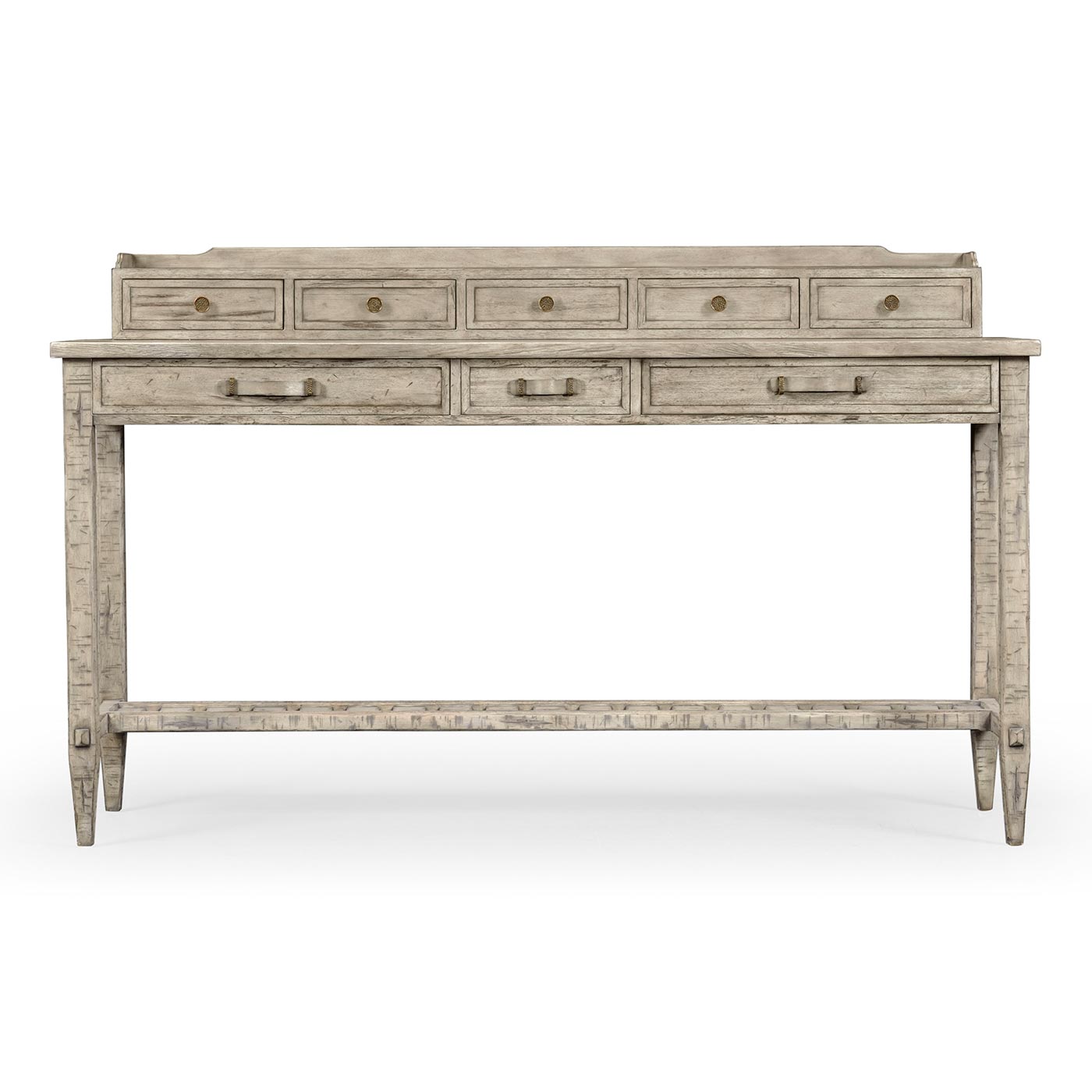 Rustic Grey Plank Buffet with Strap Handles