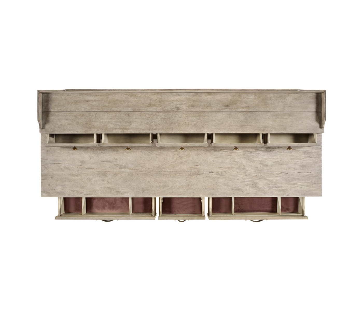 Rustic Grey Plank Buffet with Strap Handles