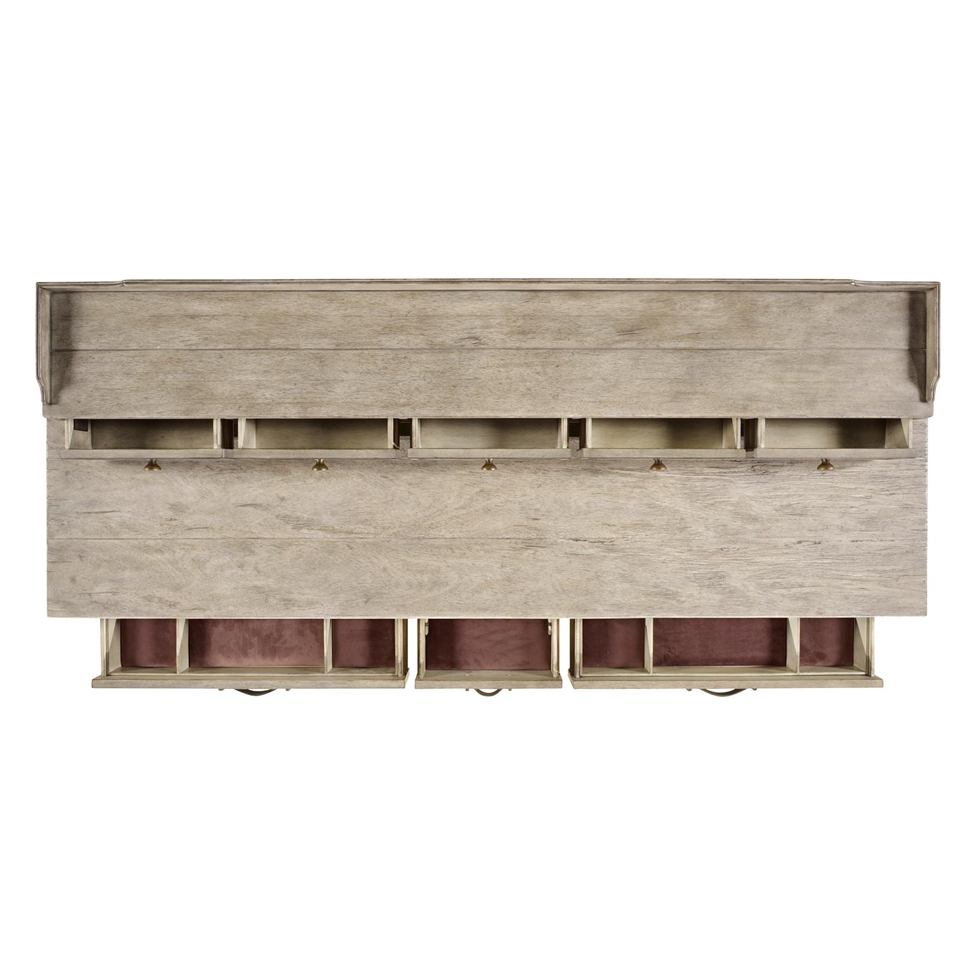 Rustic Grey Plank Buffet with Strap Handles