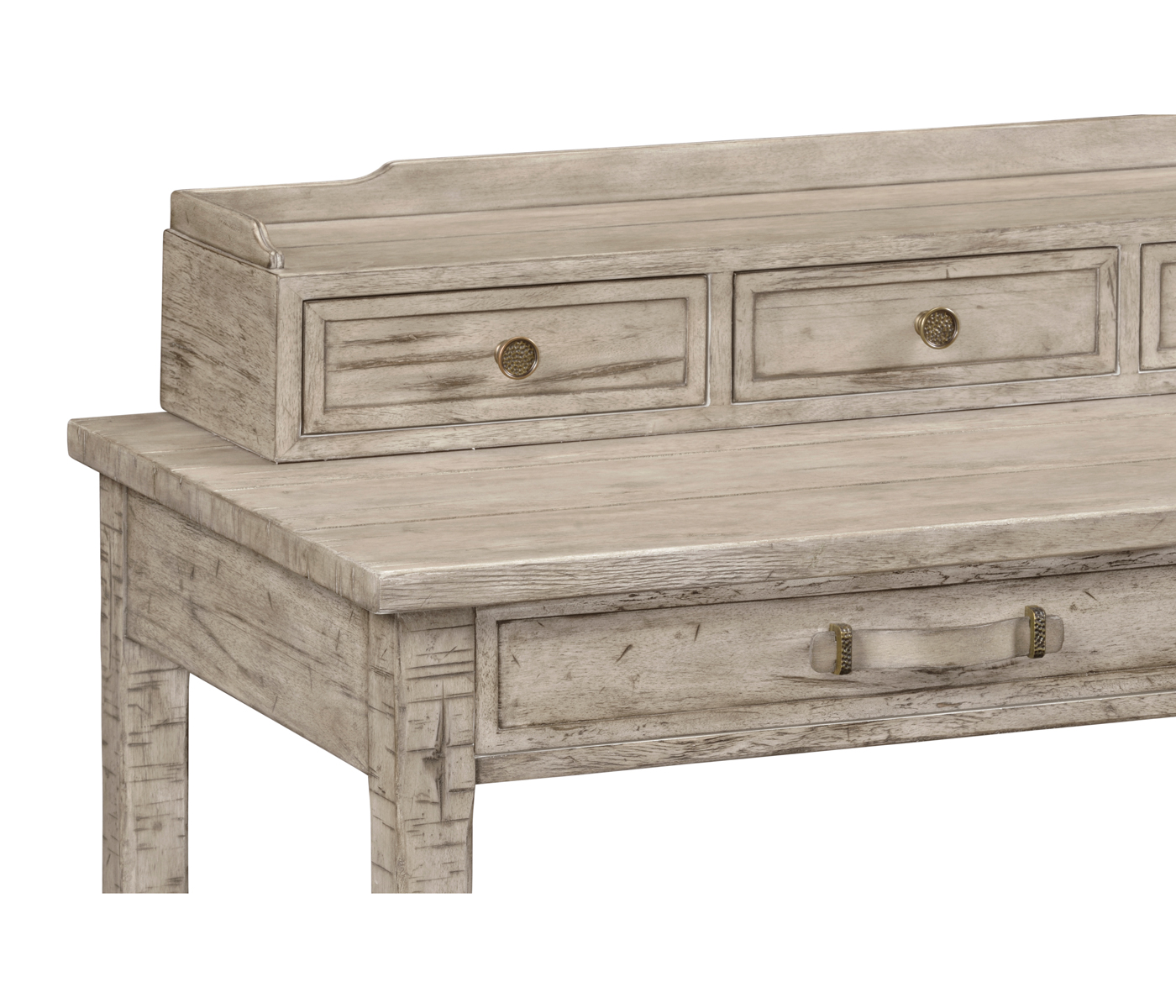 Rustic Grey Plank Buffet with Strap Handles