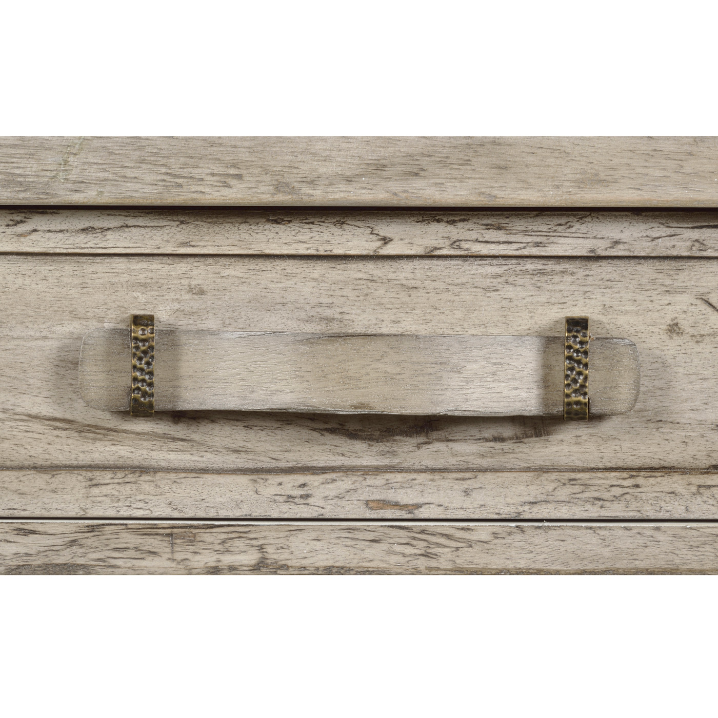 Rustic Grey Plank Buffet with Strap Handles