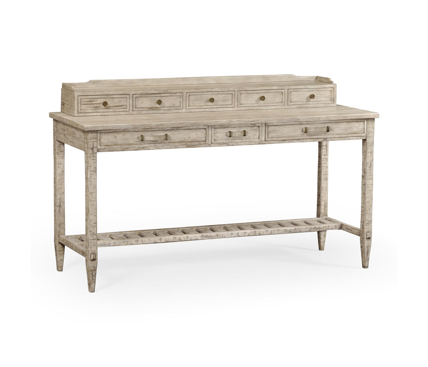 Rustic Grey Plank Buffet with Strap Handles